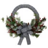 Black And White Houndstooth And Berry Artificial Christmas Wreath - 24-Inch, Unlit -Beauty Wreaths Shop northlight sm91202 61657.1667576270
