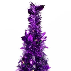 6' Pre-Lit Purple Tinsel Pop-Up Artificial Christmas Tree, Clear Lights 13 6' Pre-Lit Purple Tinsel Pop-Up Artificial Christmas Tree, Clear Lights -Beauty Wreaths Shop northlight sm92152 3 21818.1667530305