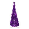 6' Pre-Lit Purple Tinsel Pop-Up Artificial Christmas Tree, Clear Lights -Beauty Wreaths Shop northlight sm92152 72283.1667530304