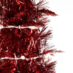 4' Pre-Lit Red Pop-Up Tinsel Christmas Tree, Clear Lights -Beauty Wreaths Shop northlight sm92154 2 00389.1687874385