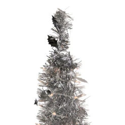6' Pre-Lit Silver Tinsel Pop-Up Artificial Christmas Tree - Clear Lights -Beauty Wreaths Shop northlight sm92156 3 86630.1667655552