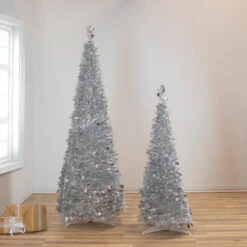 6' Silver Tinsel Pop-Up Artificial Christmas Tree, Unlit -Beauty Wreaths Shop northlight sm92168 sm9215520copy 50201.1667531218