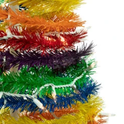 6' Pre-Lit Rainbow Tinsel Pop-Up Artificial Christmas Tree, Clear Lights -Beauty Wreaths Shop northlight sm92175 3 60888.1667530312