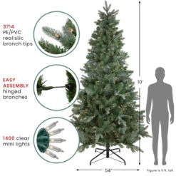 10' Pre-Lit Slim Granville Fraser Fir Artificial Christmas Tree, Clear Lights -Beauty Wreaths Shop northlight sm92907 cxpic 59681.1687966534