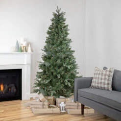 6.5' Pre-Lit Slim Granville Fraser Fir Artificial Christmas Tree, Clear Lights