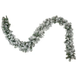 9' X 10" Flocked Madison Pine Artificial Christmas Garland, Unlit