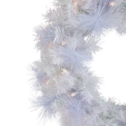 Pre-Lit Vermont White Pine Artificial Christmas Wreath, 24-Inch, Clear Lights -Beauty Wreaths Shop northlight sm92935 2 94259.1671629820