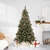 6.5' Pre-lit Snow Valley Pine Artificial Christmas Tree, Clear Lights -Beauty Wreaths Shop northlight sm92938 1 52709.1667530153