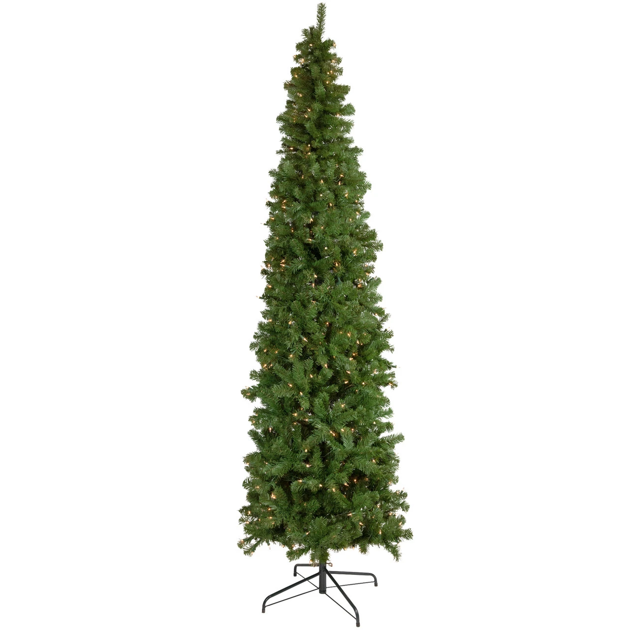 7.5' Pre-Lit Hazelton Spruce Pencil Artificial Christmas Tree, Clear Lights 3 7.5' Pre-Lit Hazelton Spruce Pencil Artificial Christmas Tree, Clear Lights