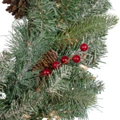 Pre-Lit Snowy Waterloo Pine Artificial Christmas Wreath - 24-Inch, Clear Lights -Beauty Wreaths Shop northlight sm92999 updated 3 47309.1667530149