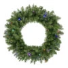 Pre-Lit Rockwood Pine Artificial Christmas Wreath, 24-Inch, Multi LED Lights