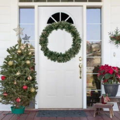 Pre-Lit Oregon Cashmere Pine Artificial Christmas Wreath, 36-Inch, Clear Lights -Beauty Wreaths Shop northlight sm93020 styled 75075.1671629390