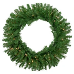 Pre-Lit Sierra Noble Fir Artificial Christmas Wreath, 30-Inch, Clear Lights