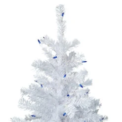 6.5' Pre-Lit Woodbury White Pine Pencil Artificial Christmas Tree, Blue Lights -Beauty Wreaths Shop northlight sm93086 2 23478.1667530174