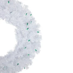 Pre-Lit Woodbury White Pine Artificial Christmas Wreath, 24-Inch, Green Lights -Beauty Wreaths Shop northlight sm93090 2new 79172.1671631275