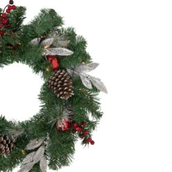 24" Pre-Lit Decorated Frosted Pine Cone And Berries Artificial Christmas Wreath -Beauty Wreaths Shop northlight sm93363 2 15248.1667530181