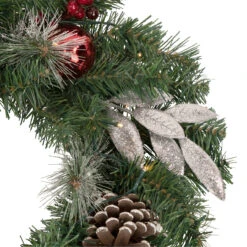24" Pre-Lit Decorated Frosted Pine Cone And Berries Artificial Christmas Wreath -Beauty Wreaths Shop northlight sm93363 320copy 64127.1667530181