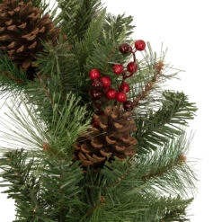 24" Pre-Lit Artificial Mixed Pine And Berries Christmas Wreath -Beauty Wreaths Shop northlight sm93371 3 86723.1667531202