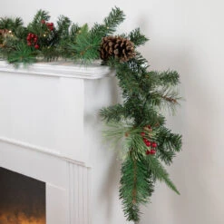 6' X 9" Pre-Lit Decorated Pine Cone And Berries Artificial Christmas Garland -Beauty Wreaths Shop northlight sm93374 style 23402.1667532669
