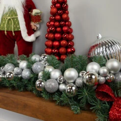 6' Silver Shatterproof Ball 3-Finish Christmas Garland -Beauty Wreaths Shop northlight sm93788 styled 08054.1687801155