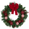 Red Bow And Mixed Foliage Artificial Christmas Wreath With Ornaments, 30-Inch -Beauty Wreaths Shop northlight sm94106 1 40113.1667312623