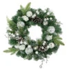 Green Pine Frosted Artificial Christmas Wreath With Laced Ornaments, 24-Inch, Unlit -Beauty Wreaths Shop northlight sm94113 1 28860.1667540259