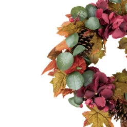 Orange And Burgundy Fall Harvest Artificial Floral And Pinecone Wreath, 22-Inch -Beauty Wreaths Shop northlight sm94121 3 70126.1667533383