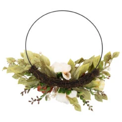 Autumn Harvest Artificial Floral Half Wreath With Fall Foliage, 21-Inch -Beauty Wreaths Shop northlight sm94122 3 71756.1667533382