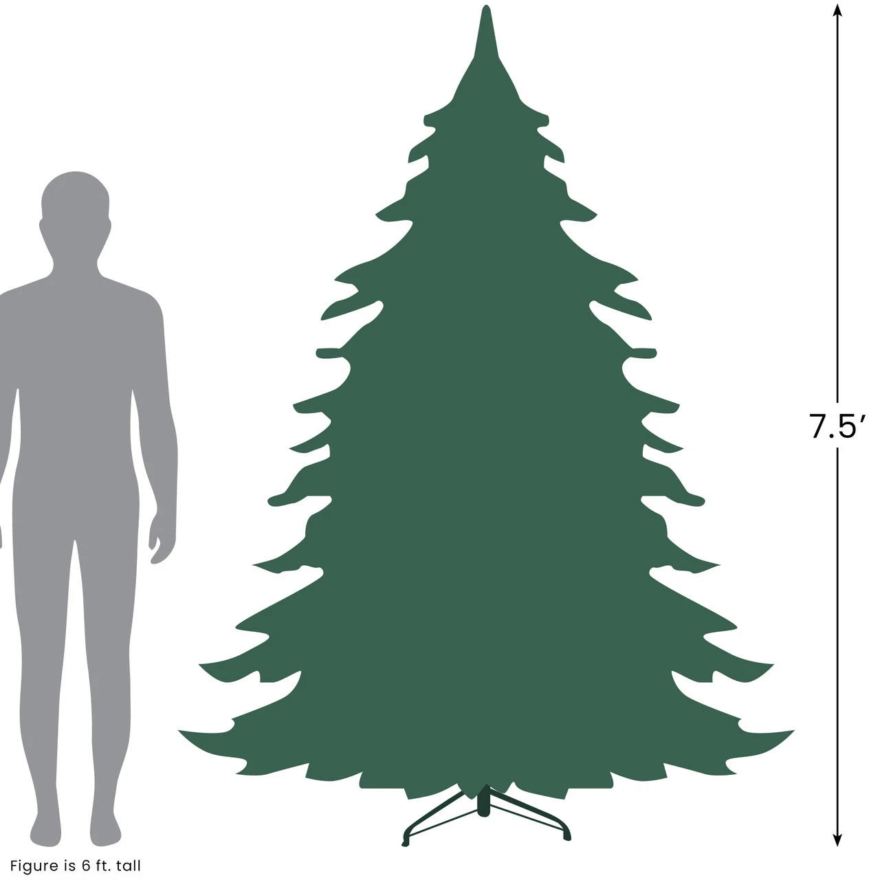 7.5' Pre-Lit Medium Fairbanks Alpine Artificial Christmas Tree - Clear Lights 6 7.5' Pre-Lit Medium Fairbanks Alpine Artificial Christmas Tree - Clear Lights - Image 4