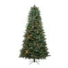 7.5' Pre-Lit Slim Flocked Dunton Spruce Artificial Christmas Tree - Multi-Color Lights -Beauty Wreaths Shop northlight sp15001 1new 69745.1667578184