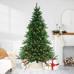 7.5' Pre-Lit Full Instant Connect Noble Fir Artificial Christmas Tree - Dual LED Lights