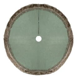 48" Green Burlap Christmas Tree Skirt With Faux Fur Trim -Beauty Wreaths Shop northlight t1190677 2 sample 20552.1667576852