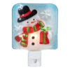 6" Blue And White Glass Snowman Christmas Night Light -Beauty Wreaths Shop northlight tn84418 51222.1667573279