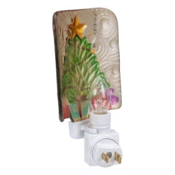 4" Green And Gold Christmas Tree Night Light -Beauty Wreaths Shop northlight tn89416 3 16453.1667488092
