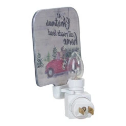 4" Red And Green Christmas Night Light With A Reindeer And Car -Beauty Wreaths Shop northlight tn91440 3 07141.1667519173