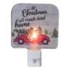 4" Red And Green Christmas Night Light With A Reindeer And Car -Beauty Wreaths Shop northlight tn91440 60597.1667519172