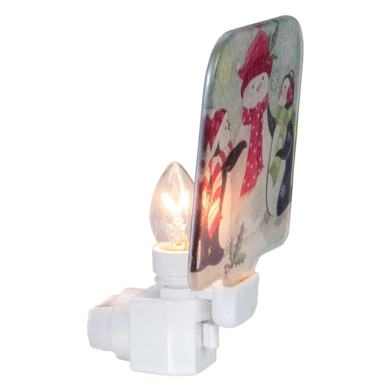 4" Snowman And Penguins Glass Christmas Night Light 5 4" Snowman And Penguins Glass Christmas Night Light - Image 3