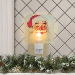 6" Norman Rockwell 'Santa Claus' Glass Christmas Night Light -Beauty Wreaths Shop northlight tn93381 style 21315.1667517352