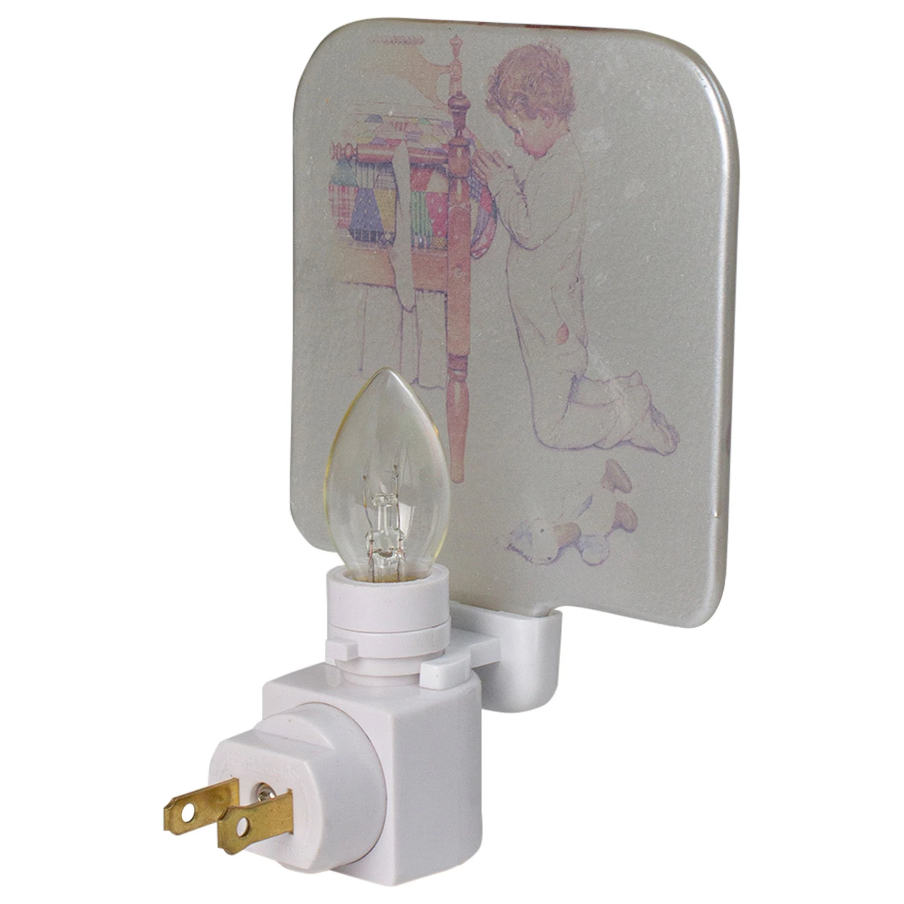 6" Norman Rockwell 'A Christmas Prayer' Glass Night Light 5 6" Norman Rockwell 'A Christmas Prayer' Glass Night Light - Image 3