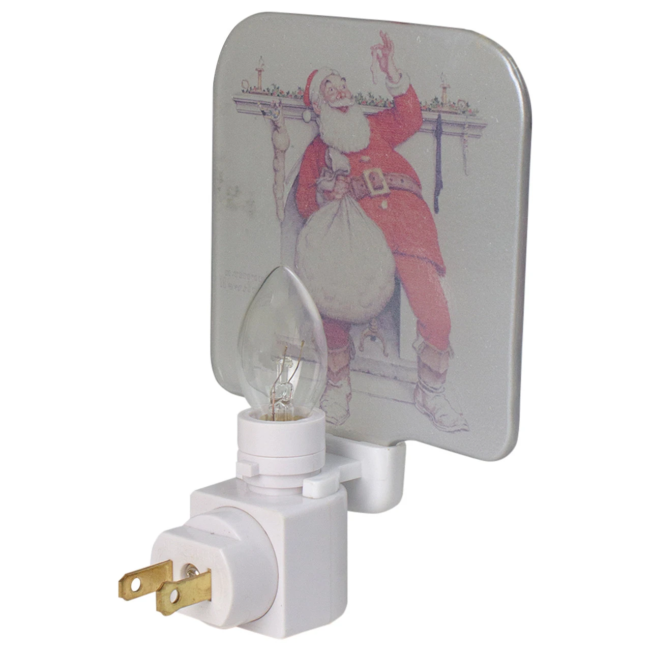 6" Norman Rockwell 'Filling The Stocking' Glass Christmas Night Light 5 6" Norman Rockwell 'Filling The Stocking' Glass Christmas Night Light - Image 3