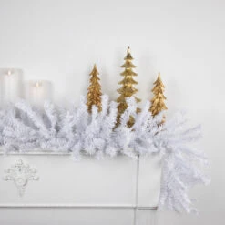 9' X 14" White Canadian Pine Artificial Christmas Garland, Unlit -Beauty Wreaths Shop northlight v04263 2 styled 85206.1676305402