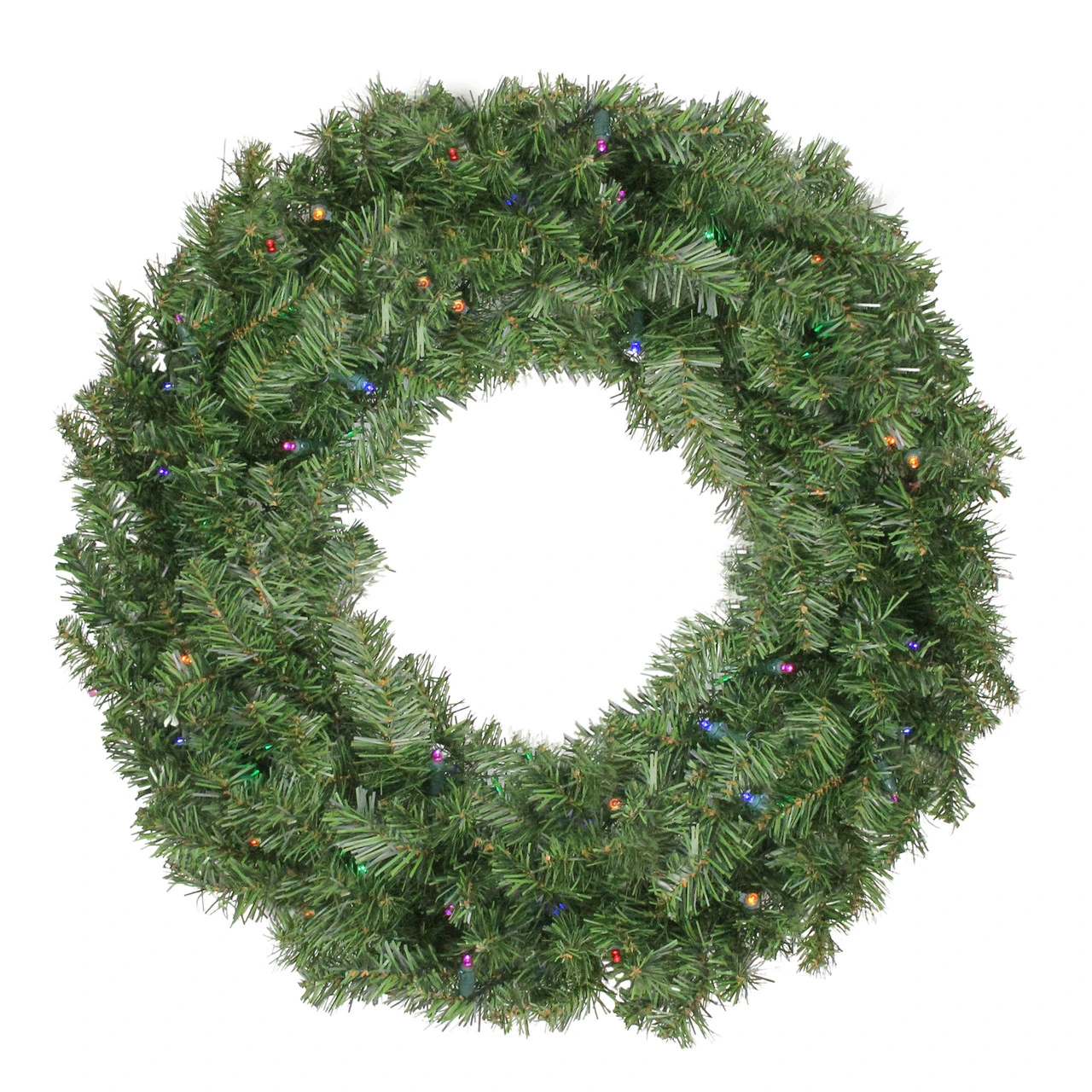 Pre-Lit LED Canadian Pine Artificial Christmas Wreath With Timer - 24-Inch, Multi Lights 3 Pre-Lit LED Canadian Pine Artificial Christmas Wreath With Timer - 24-Inch, Multi Lights