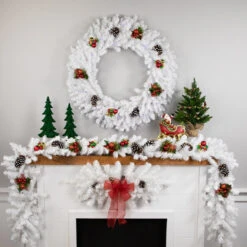 Pre-Lit White Pine LED Artificial Christmas Wreath - 36-Inch, Multicolor Lights -Beauty Wreaths Shop northlight v15876 04 14104.1682535565