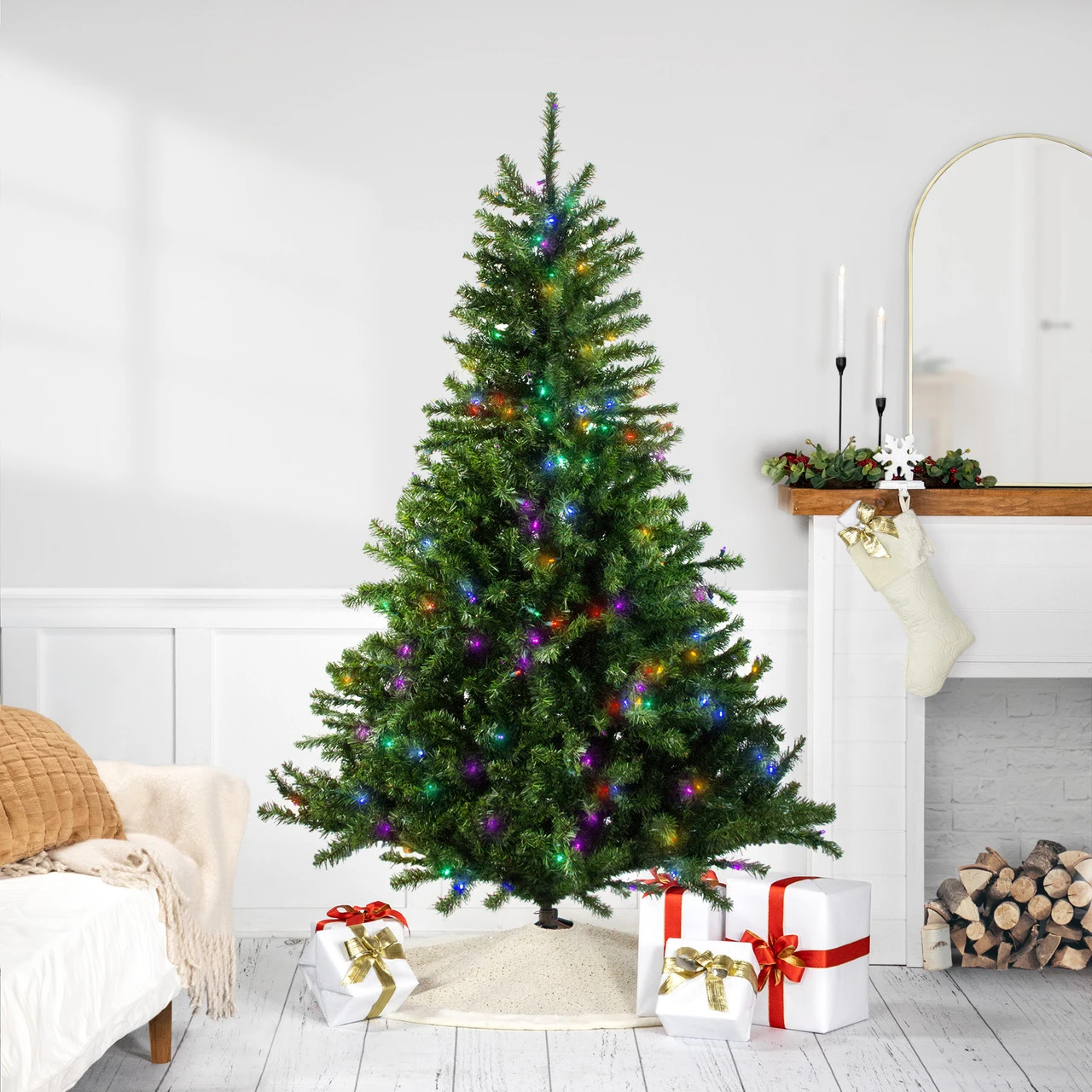 6' Pre-Lit LED Canadian Pine Artificial Christmas Tree - Multi Lights 3 6' Pre-Lit LED Canadian Pine Artificial Christmas Tree - Multi Lights