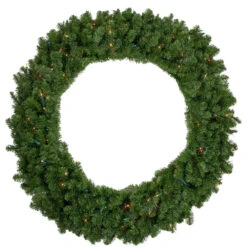 Pre-Lit Canadian Pine Artificial Christmas Wreath, 48-Inch, Multicolor Lights