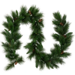 9' X 14" White Valley Pine With Pine Cones Artificial Christmas Garland - Unlit