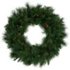 Pre-Lit White Valley Pine Artificial Christmas Wreath With Pinecones, 36-Inch, Clear Lights -Beauty Wreaths Shop northlight v15936 68665.1683238525