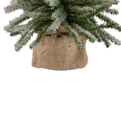 18" Potted Flocked Downswept Mini Village Pine Medium Artificial Christmas Tree - Unlit -Beauty Wreaths Shop northlight v15953 5 32132.1667660098