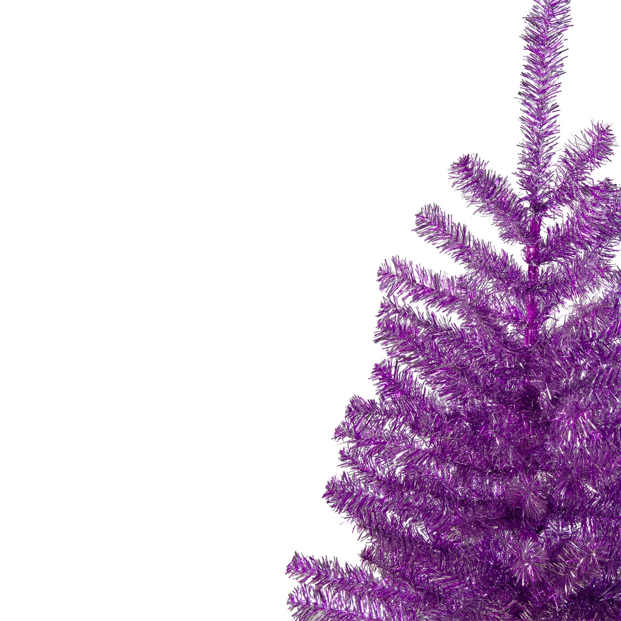 3' Metallic Purple Tinsel Artificial Christmas Tree - Unlit 5 3' Metallic Purple Tinsel Artificial Christmas Tree - Unlit - Image 3