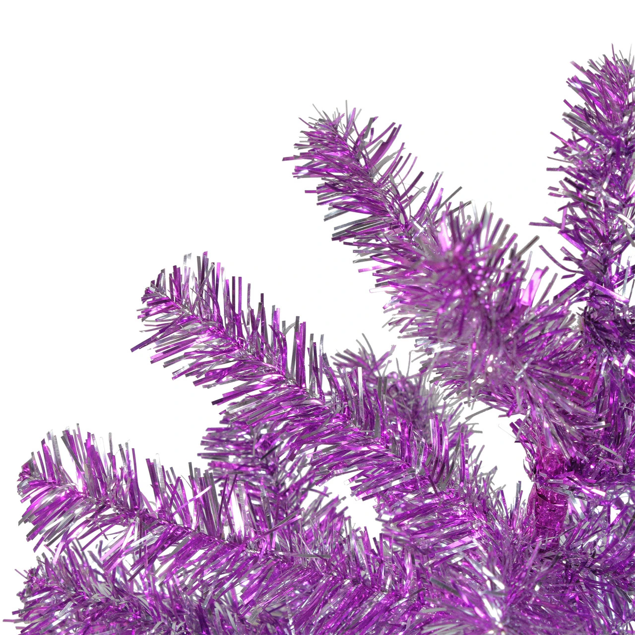 3' Metallic Purple Tinsel Artificial Christmas Tree - Unlit 4 3' Metallic Purple Tinsel Artificial Christmas Tree - Unlit - Image 2